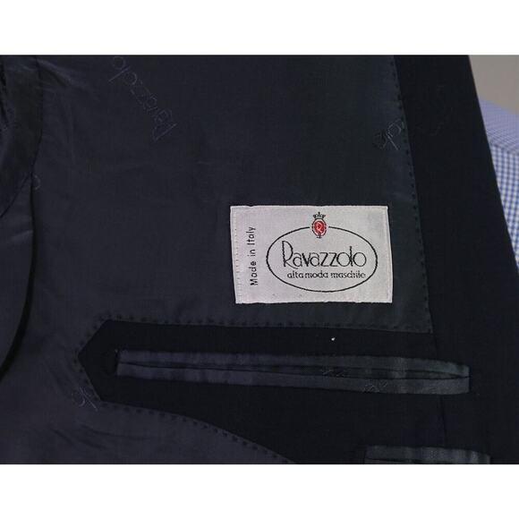 Ravazzolo Navy Blue w/ Gold Metal Buttons Double Breasted Wool Blazer Jacket 40R - Picture 8 of 9